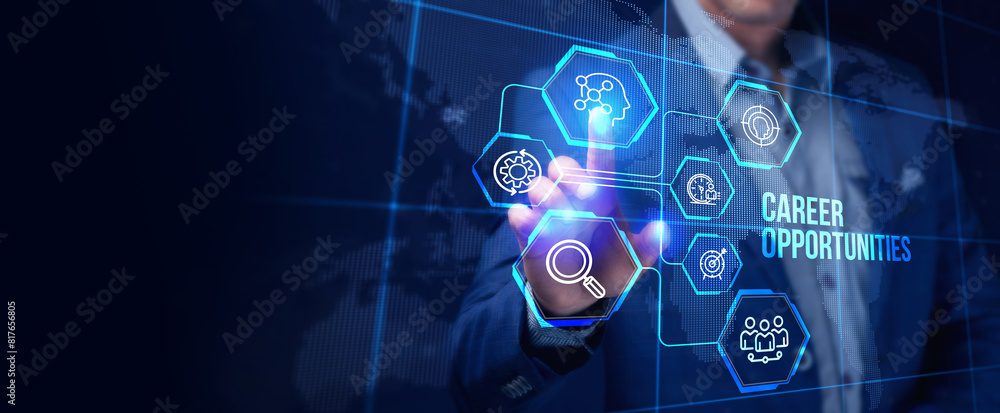 Obraz premium CAREER OPPORTUNITIES. Business, Technology, Internet and network concept.