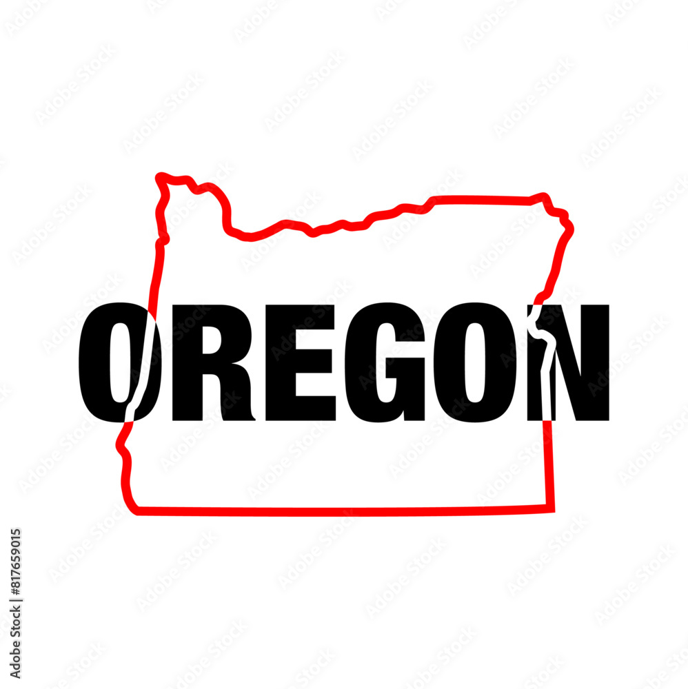 Fototapeta premium Oregon map typo icon