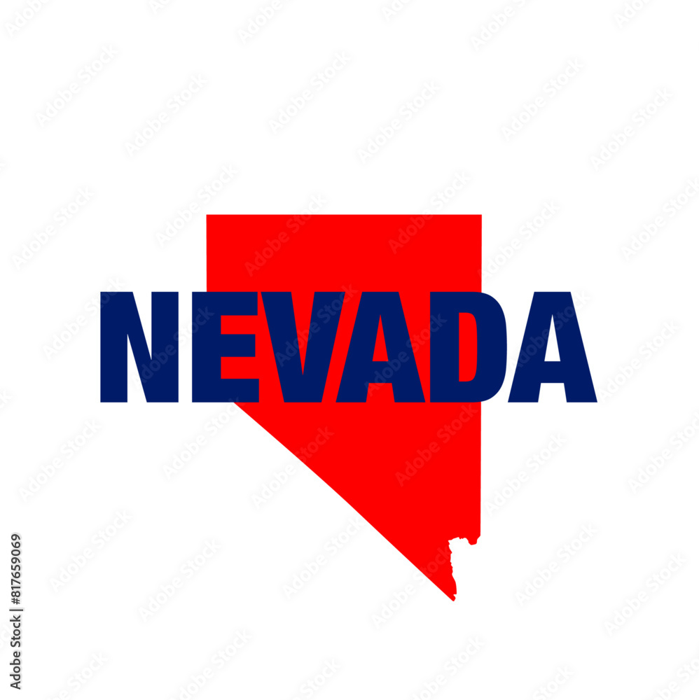 Obraz premium Nevada typo map icon
