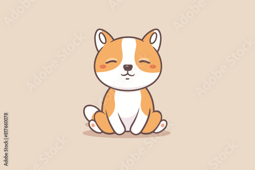 a small dog sitting down with its eyes closed