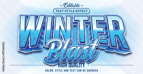 Editable text style effect - Winter Blast text style theme.