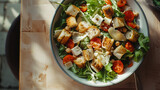 Classic Caesar Salad in Bright Daylight