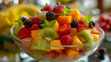  Colorful Fresh Fruit Salad with Mint Detail