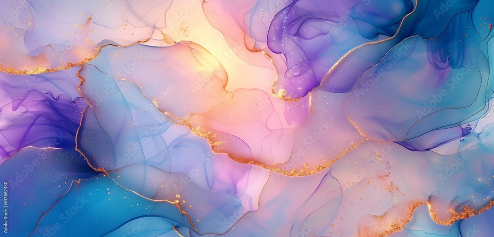 Abstract background, Abstract beige art with sky blue and purple background with brown, beautiful smudges made with alcohol ink and golden pigment. Abstract background, Abstract beige art with sky blue and purple background with brown, beautiful smudges made with alcohol ink and golden pigment.