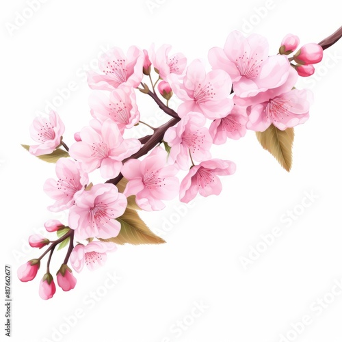 Element Cherry blossom, sakura flowers isolated on white background. © May