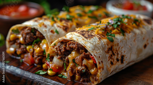Appetizing Beef and Vegetable Wrap with Corn and Tomatoes © Natalia Klenova