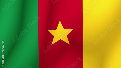 The flag of the Republic of Cameroon. The developing national flag of the Republic of Cameroon in 3d format. 1080p HD animation for presentation