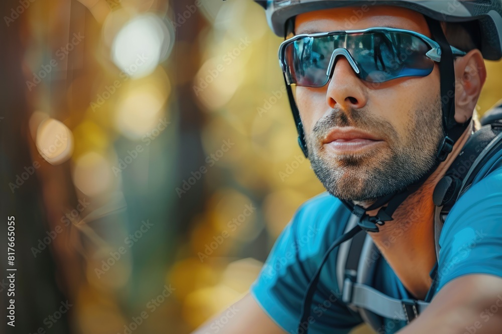 male mountain biker, cyclist in safety helmet riding bike. Extreme sports, biking, Active lifestyle male mountain biker, cyclist in safety helmet riding bike. Extreme sports, biking, Active lifestyle
