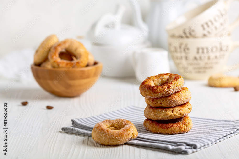 Homemade italian torchetti cookies.