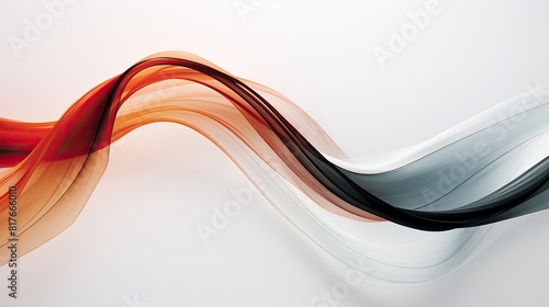 Modern 3D abstract design with flowing, lines and glass-like texture