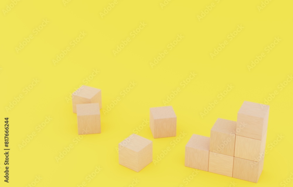 Obraz premium 背景素材_積み木_黄色