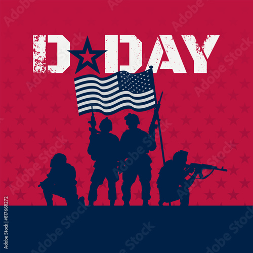 D-Day Normandy Landings June 06 Background Vector illustration