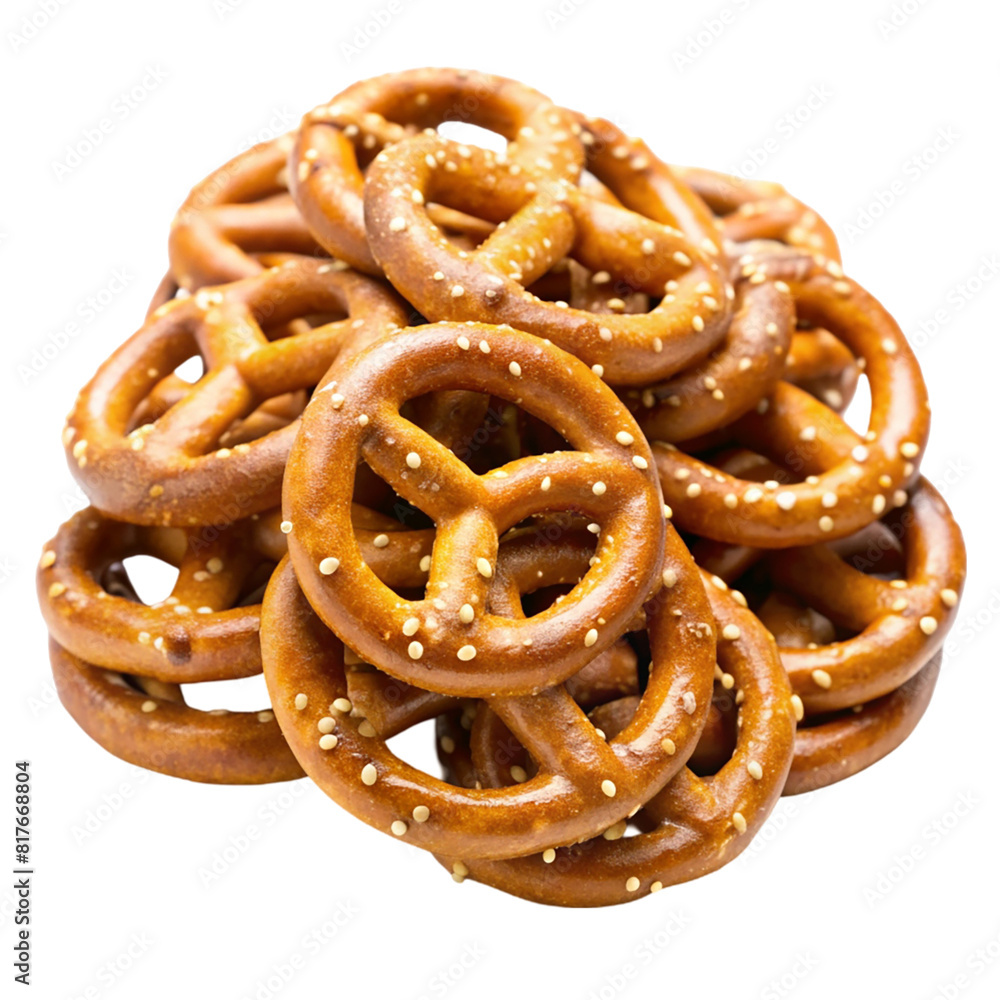 Pretzel crackers isolated on transparent background Pretzel crackers isolated on transparent background