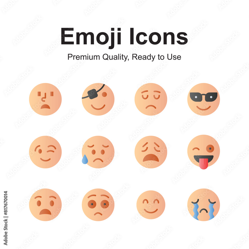 Carefully crafted amazing emoji icons set, cute expressions Carefully crafted amazing emoji icons set, cute expressions