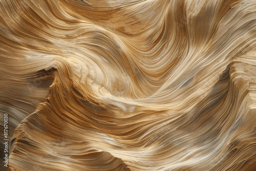 Abstract swirling sand patterns in a desert oasis  showcasing the texture and movement of the shifting sands. 