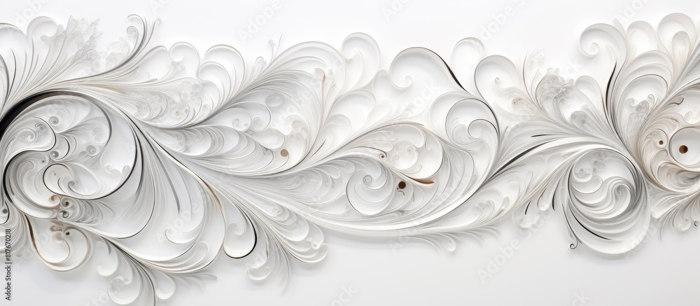 A white background with a decorative metal lace pattern featuring a copy space image A white background with a decorative metal lace pattern featuring a copy space image