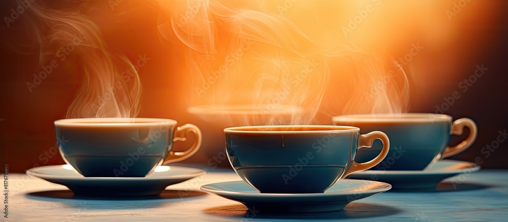 Morning tea cups with a copy space image Morning tea cups with a copy space image