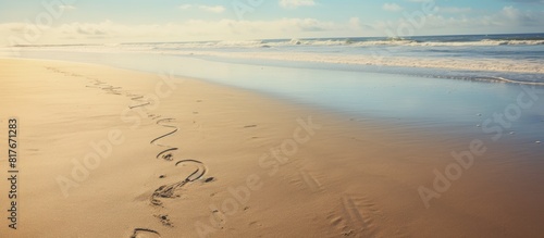 A message saying Words Miss You carved on the wet sand at the picturesque sea beach creating a nostalgic and sentimental atmosphere. Creative banner. Copyspace image