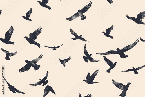 A flock of birds flying in the air  suitable for various design projects
