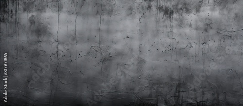 A sinister dark concrete wall background with a rough scratched cement texture Includes copy space image