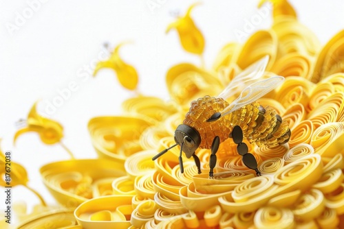 Two bees perched on a vibrant yellow flower. Suitable for nature and gardening themes