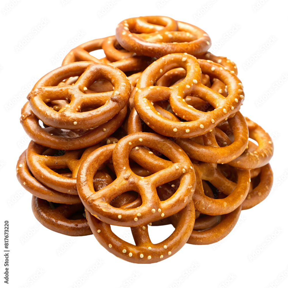 Pretzel crackers isolated on transparent background