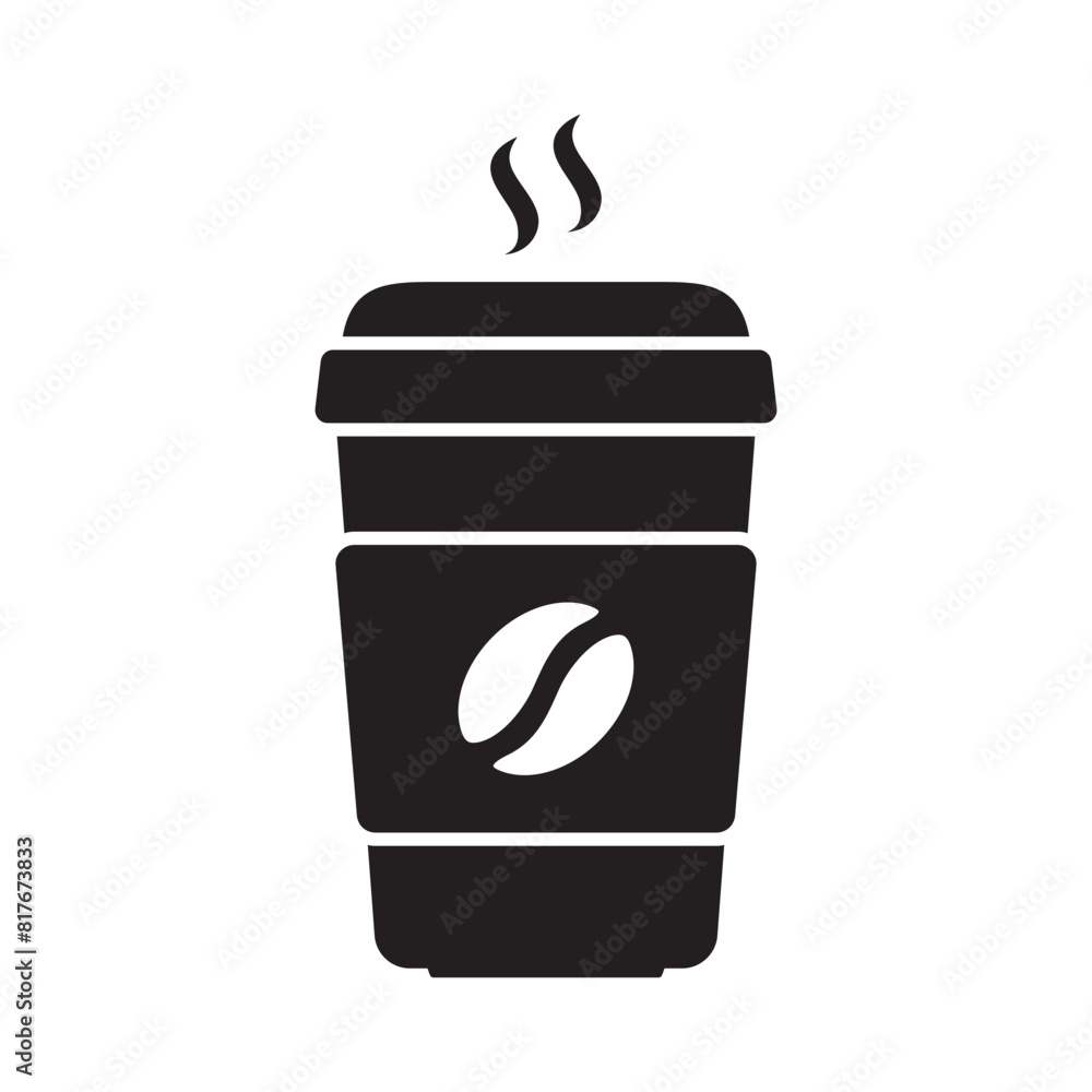 Hot coffee cup icon. Paper coffee cup icon isolated on white background. Hot coffee cup icon. Paper coffee cup icon isolated on white background.