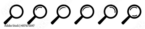 Magnifying glass icon, magnifier or loupe sign. Search icon.