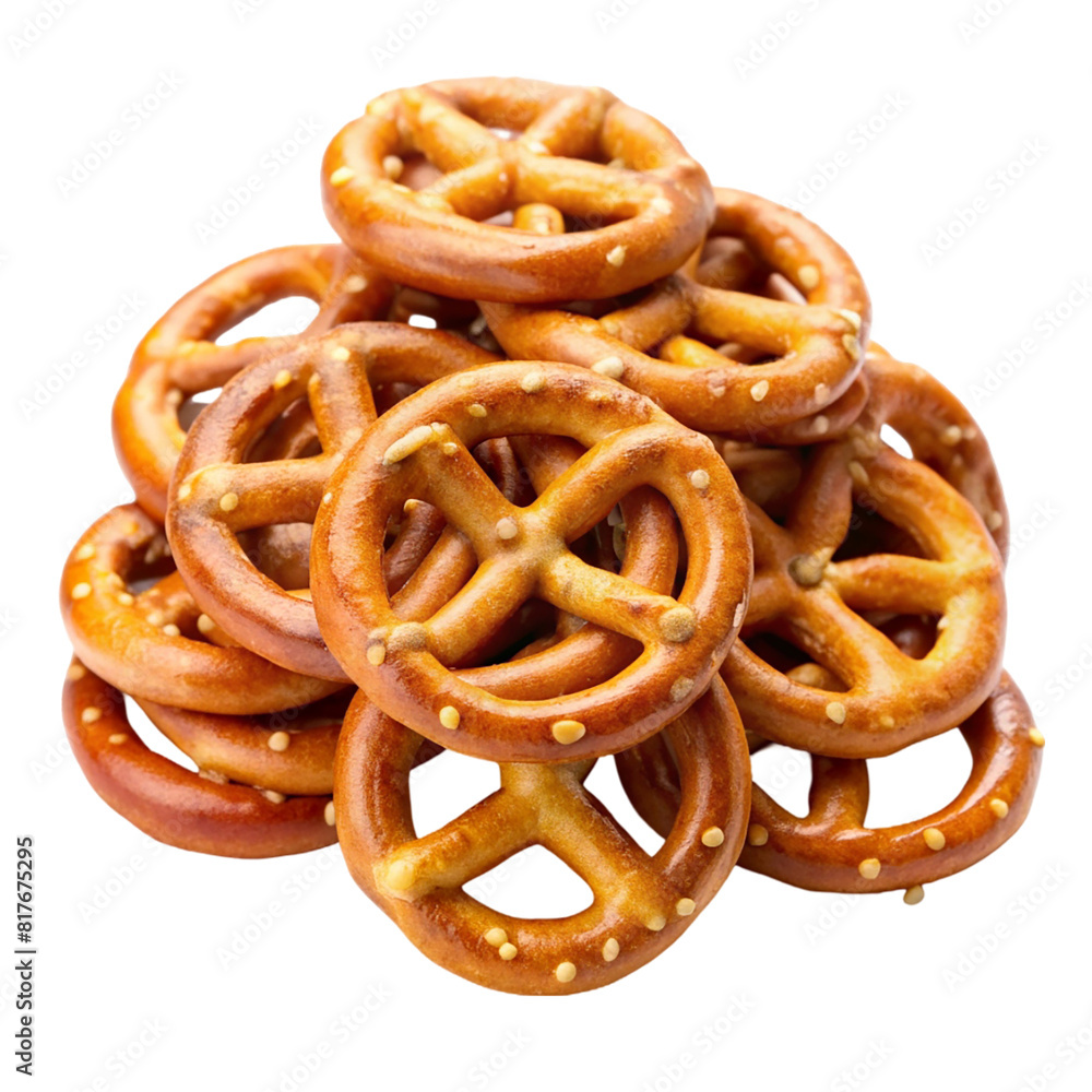 Pretzel crackers isolated on transparent background Pretzel crackers isolated on transparent background