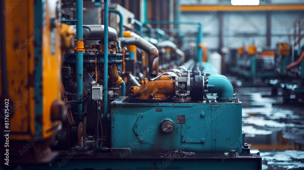 Detailed view of industrial machinery in a power plant, showcasing the complex components and engineering of energy production equipment in an industrial setting. Detailed view of industrial machinery in a power plant, showcasing the complex components and engineering of energy production equipment in an industrial setting.