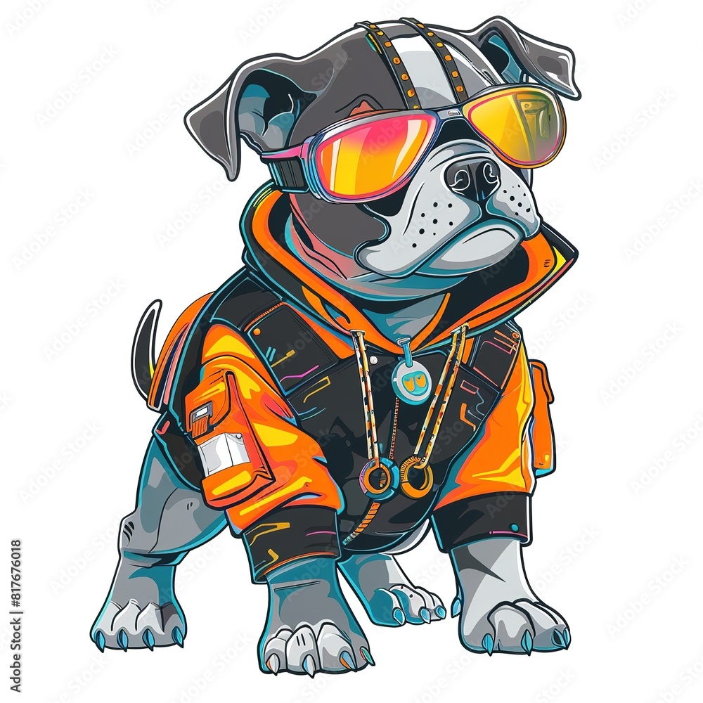 Naklejka premium Dog futuristic fashion