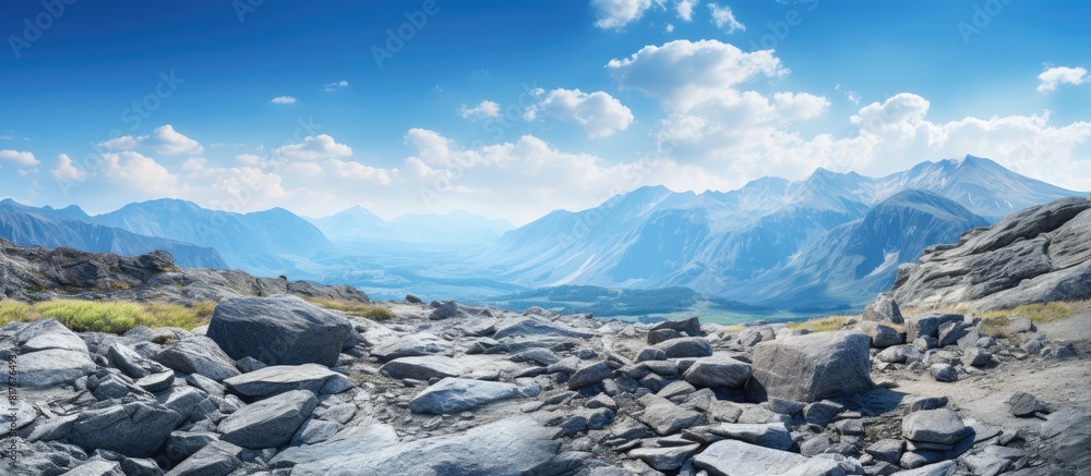 Obraz premium Beautiful rocks and stones surrounded by breathtaking natural scenery Copy space image