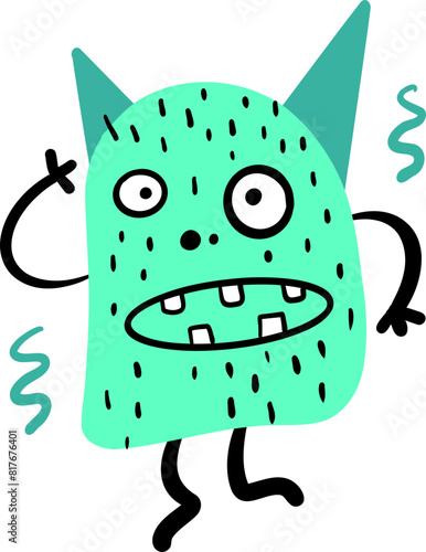 cute monster flat style cartoon