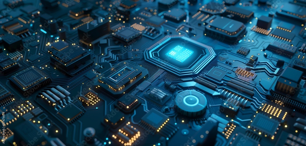 Abstract background, blue circuit board as abstract technology background, Abstract background, blue circuit board as abstract technology background,