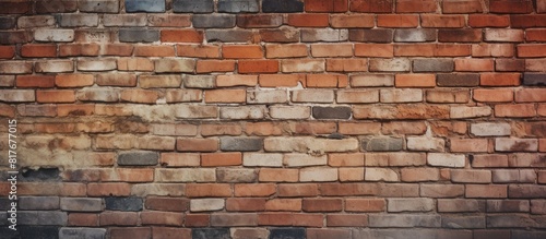 Outdoor brick wall with textured surface ideal for use as a copy space image