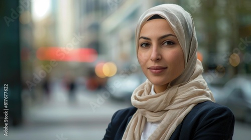 Confident Muslim Entrepreneur Embodying the Spirit of Innovation and Progress in the Community