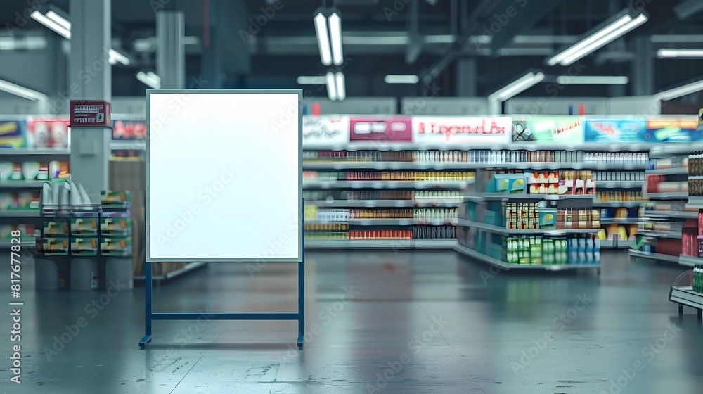 Blank advertising mockup for advertisement at the supermarket Blank advertising mockup for advertisement at the supermarket