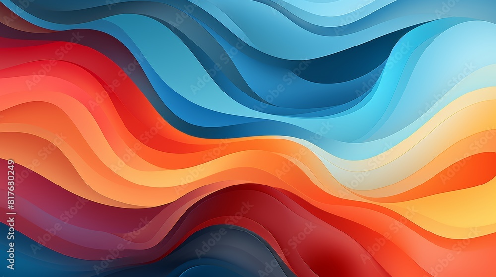 The image is an abstract painting with a blue and orange gradient. The painting has a smooth, fluid look and is very calming to look at. The image is an abstract painting with a blue and orange gradient. The painting has a smooth, fluid look and is very calming to look at.