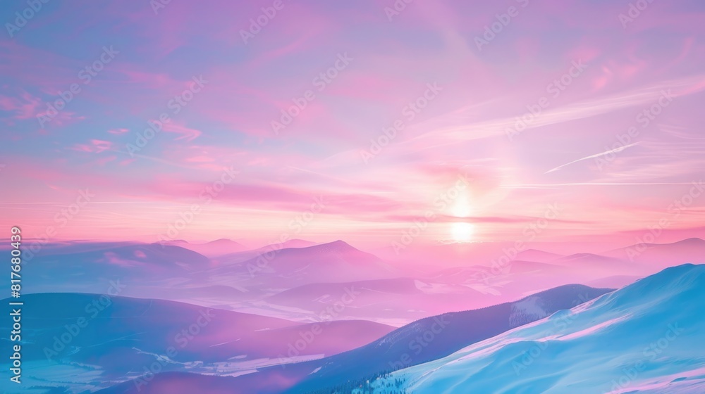 Fototapeta premium Breathtaking Sunrise Over Misty Mountains