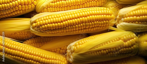 An abundant amount of gigantic corn with plenty of copy space image photo