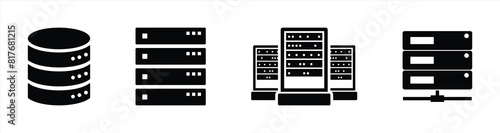 data and server icon set. data center vector illustration