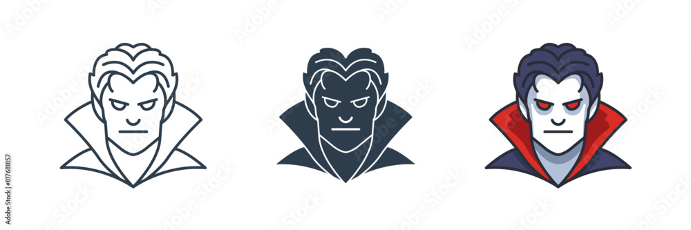 Vampire Icon Halloween theme symbol vector illustration isolated on white background Vampire Icon Halloween theme symbol vector illustration isolated on white background