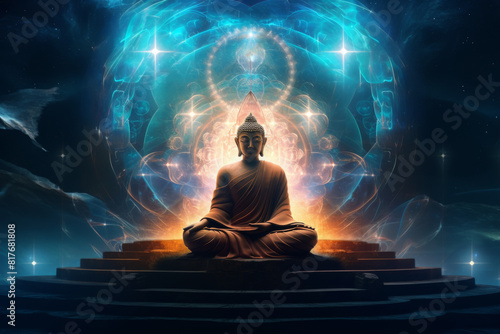 Tantric Meditation. Buddha experiencing a transcendental phase