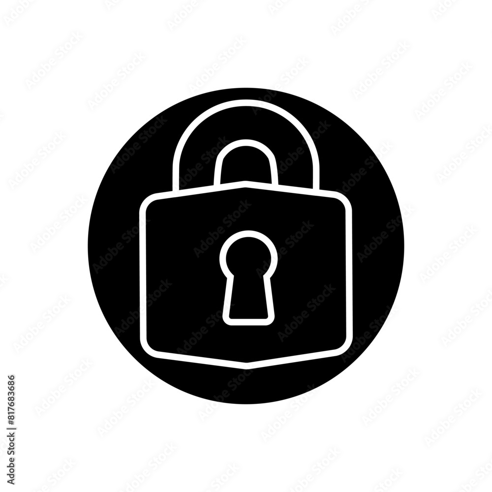 Lock icon vector. Closed illustration sign. Padlock symbol or logo.