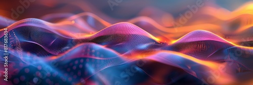 Abstract wave of light with vibrant hues rippling through space