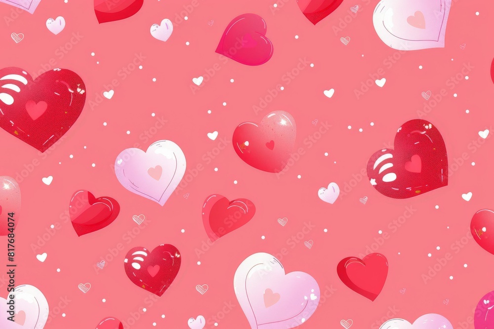Abstract seamless geometric pattern with hearts in pink colors. Cute background - Valentines day design. Beautiful simple AI generated image in 4K, unique. Abstract seamless geometric pattern with hearts in pink colors. Cute background - Valentines day design. Beautiful simple AI generated image in 4K, unique.
