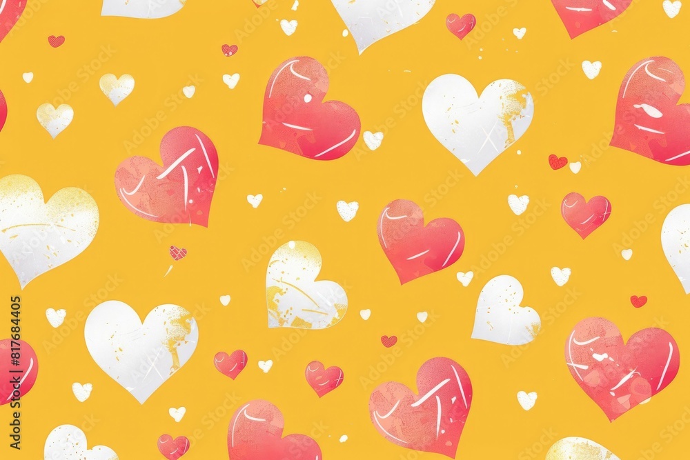 Abstract seamless geometric pattern with hearts in pink colors. Cute background - Valentines day design. Beautiful simple AI generated image in 4K, unique. Abstract seamless geometric pattern with hearts in pink colors. Cute background - Valentines day design. Beautiful simple AI generated image in 4K, unique.
