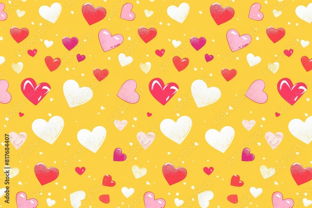 Abstract seamless geometric pattern with hearts in pink colors. Cute background - Valentines day design. Beautiful simple AI generated image in 4K, unique. Abstract seamless geometric pattern with hearts in pink colors. Cute background - Valentines day design. Beautiful simple AI generated image in 4K, unique.