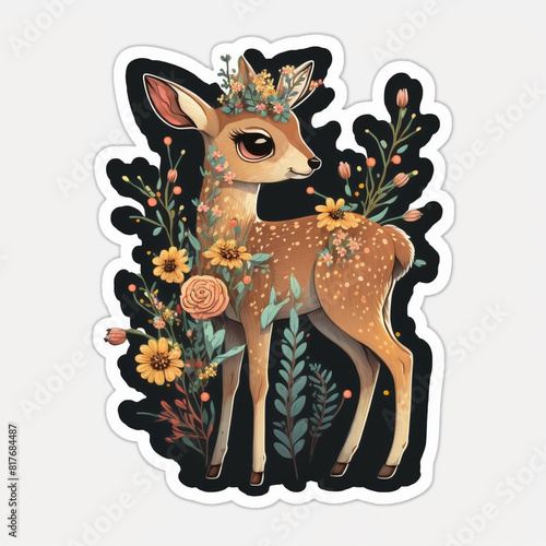 Nature inspired cute deer cutout on Isolated Transparent Background generative ai technology