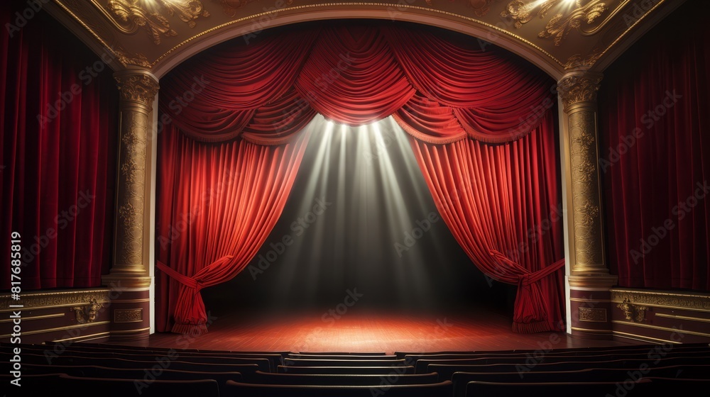 Fototapeta premium red stage curtains